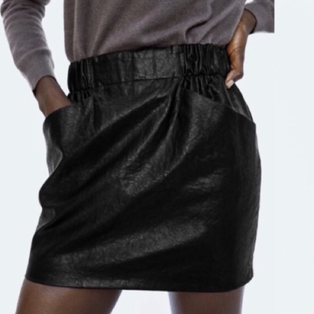 New Zara Mini Leather Skirt